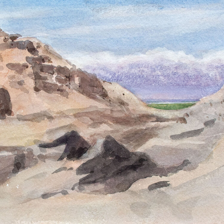 Unbekannt - Bei den Pyramiden - o.J. - Aquarell