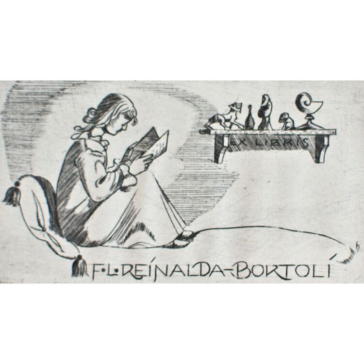 Hans Hauke - Exlibris F. L. Reinalda-Bortoli - undatiert...