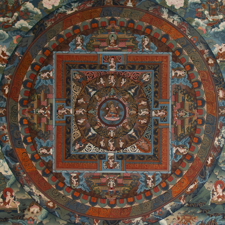 unbekannt - Thangka Kalachakra Mandala - undatiert - Acryl