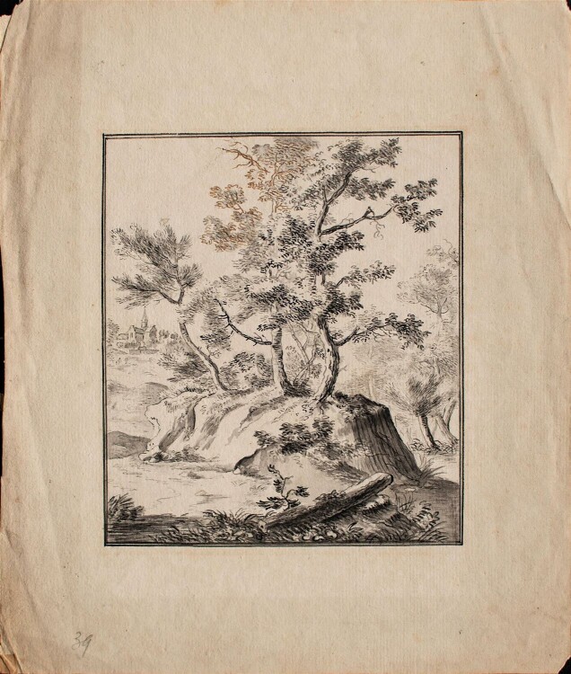 Unbekannt - Landschaft - Tuschezeichnung - um 1750