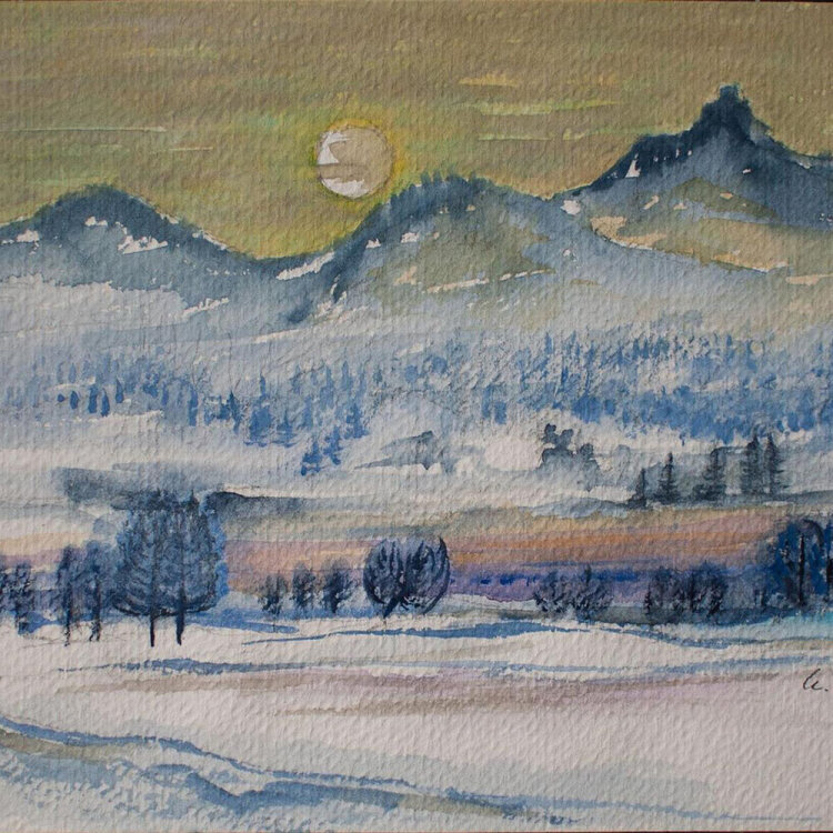 Ursula von Seemen - Winterlandschaft - 1985 - Aquarell