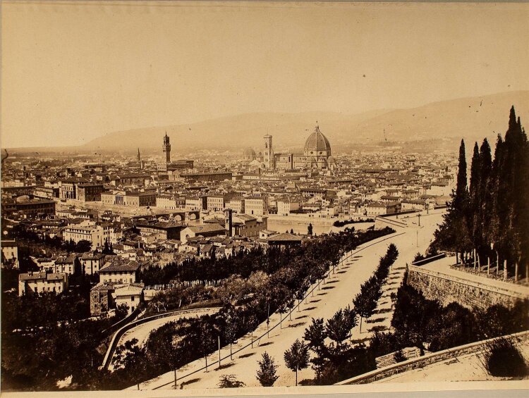 Unbek. Künstler - Panorama dal Viale dei Colli, Florenz - Fotografie - 19. Jh.