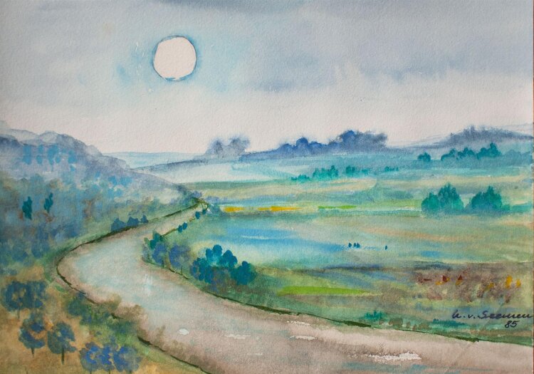 Ursula von Seemen - Weite Landschaft - 1985 - Aquarell