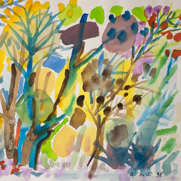 Ursula von Seemen - Waldlandschaft - 1998 - Aquarell