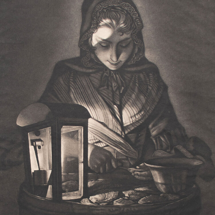 Philip Dawe nach Henry Morland - The Oyster Woman - undatiert - Mezzotinto