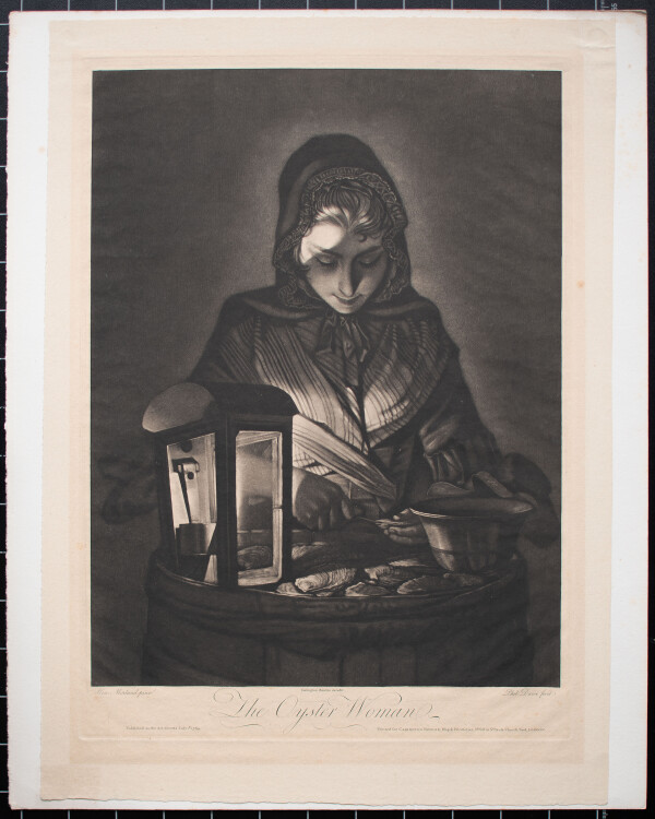 Philip Dawe nach Henry Morland - The Oyster Woman - undatiert - Mezzotinto