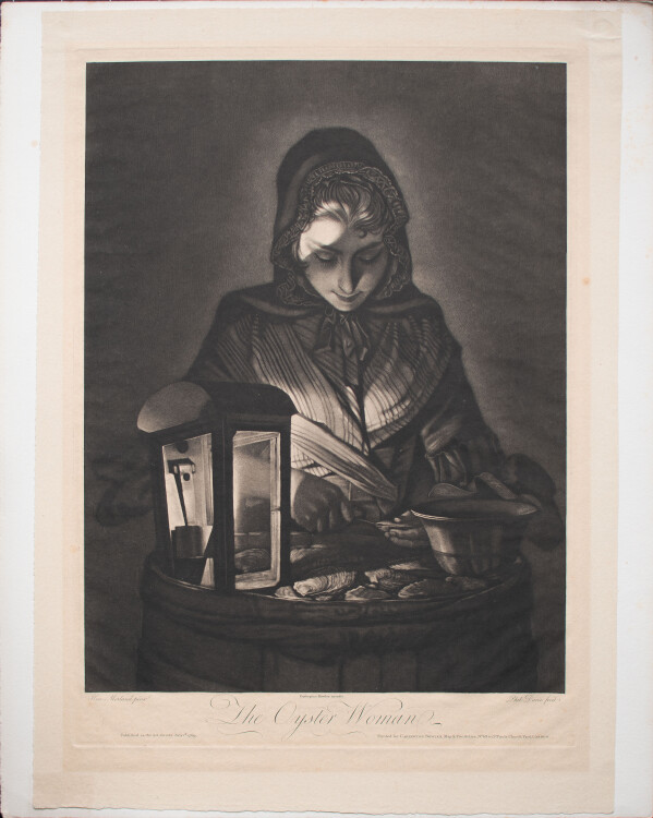 Philip Dawe nach Henry Morland - The Oyster Woman - undatiert - Mezzotinto