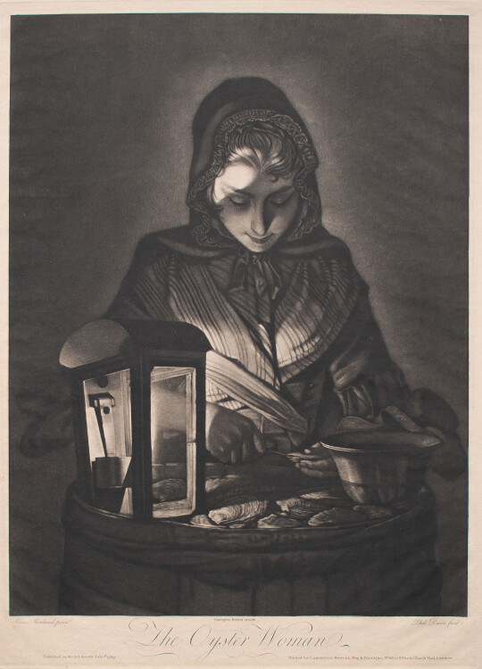 Philip Dawe nach Henry Morland - The Oyster Woman - undatiert - Mezzotinto