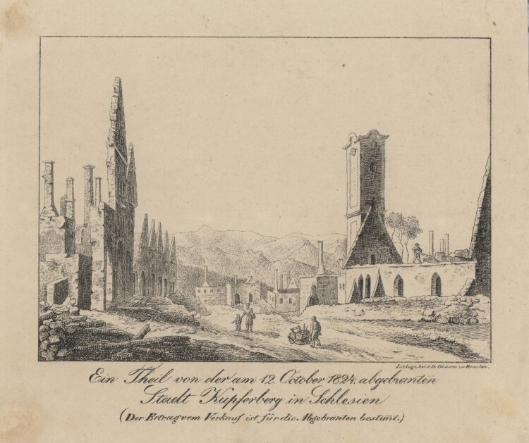 J. D. Grüsen - Ansicht Kupferberg in Schlesien nach 1824 - undatiert - Lithografie