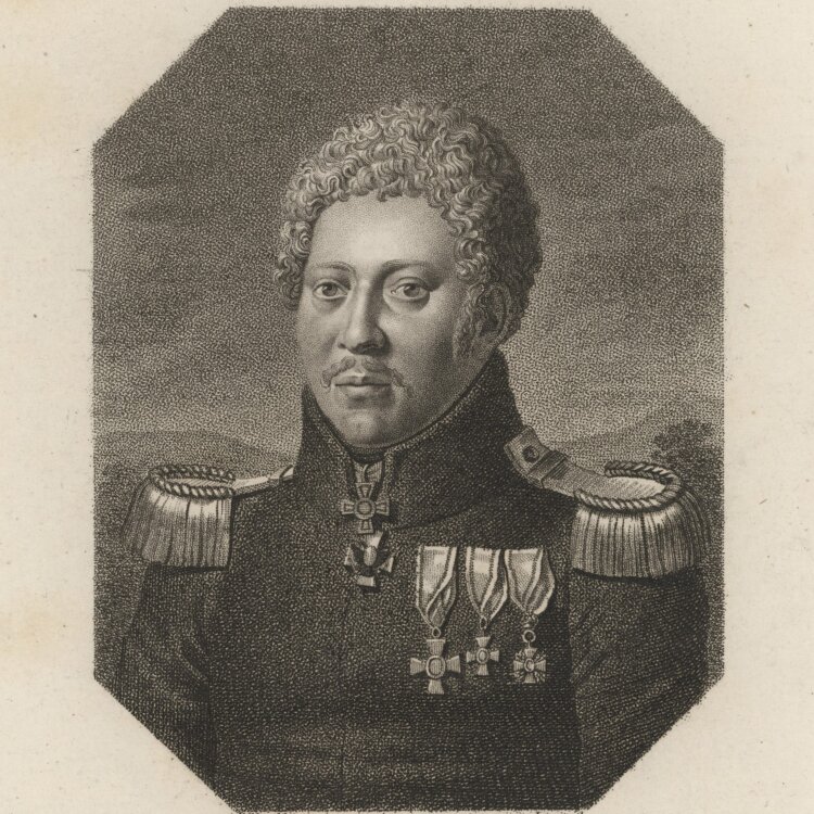 Johann Daniel Laurenz jun. - Porträt Friedrich Karl Freiherr von Trettenborn - um 1810 - Kupferstich, Punktmanier