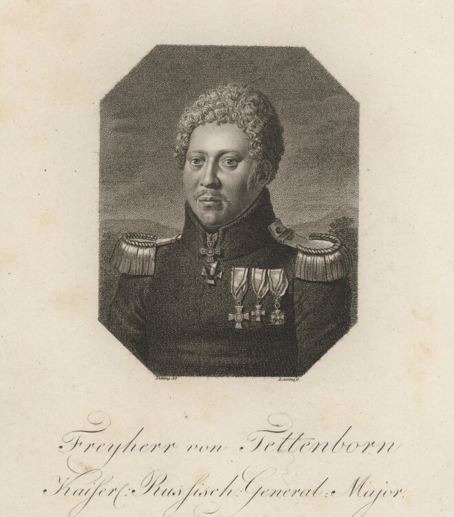 Johann Daniel Laurenz jun. - Porträt Friedrich Karl Freiherr von Trettenborn - um 1810 - Kupferstich, Punktmanier