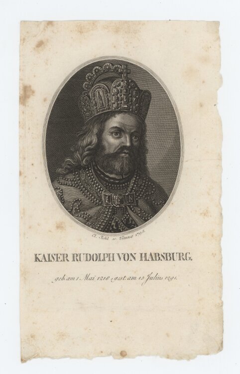 Cl. Rohl - Kaiser Rudolph von Habsburg - 1795 - Kupferstich