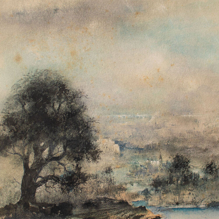 Willi Schmid - Mystische Landschaft - 1946 - Aquarell und Tusche