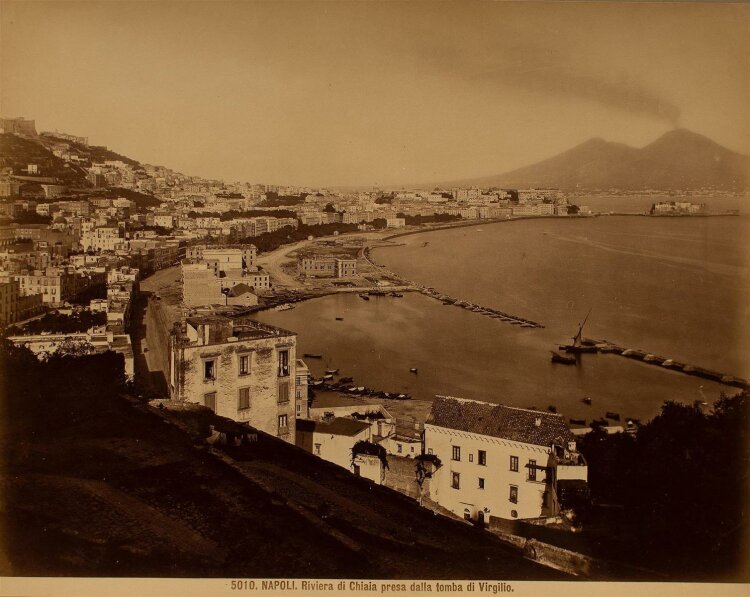 Giacomo Brogi - Stadtlanschaft mit Küste, Neapel - Fotografie - 19. Jh.