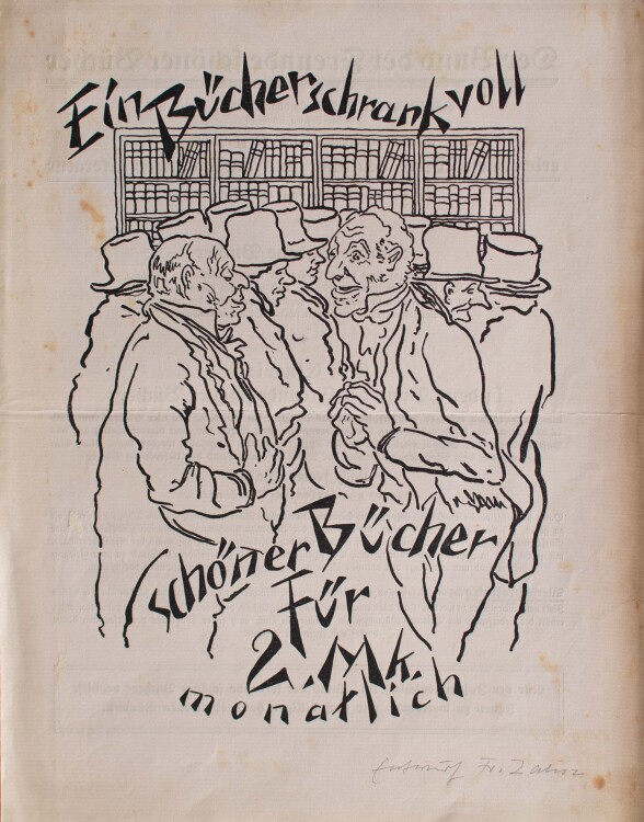 Fritz Zalisz - Werbeprospekt (Entwurf des Künstlers) - undatiert - Radierung