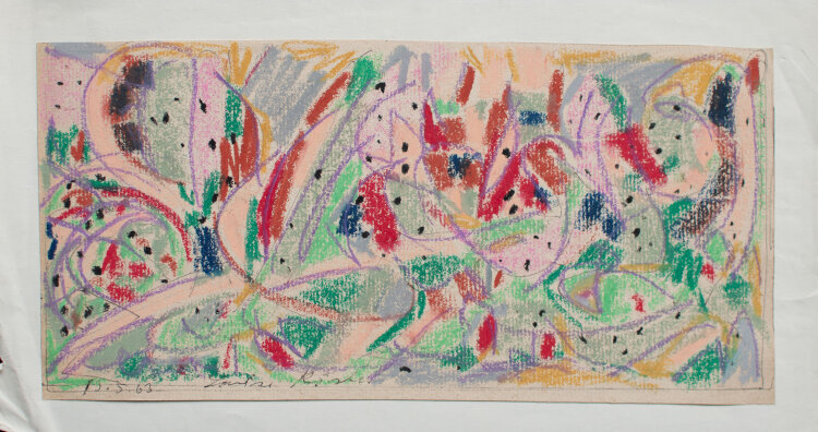 Louise Rösler - Abstrakte Komposition - 1963 - Pastellkreiden