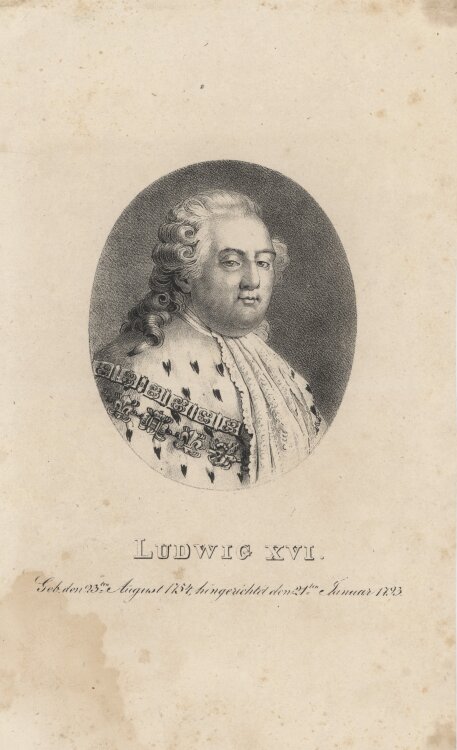 unbekannt - Bildnis Ludwig XVI. - undatiert - Lithografie