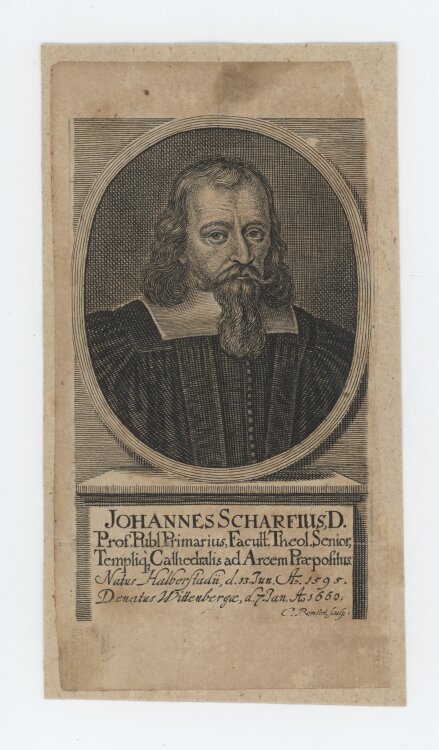 Christian Romstet - Bildnis Johannes Scharff - undatiert - Kupferstich