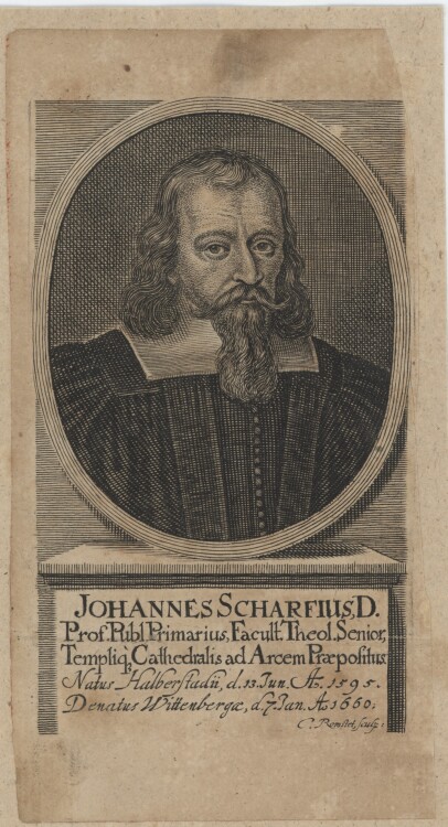 Christian Romstet - Bildnis Johannes Scharff - undatiert - Kupferstich