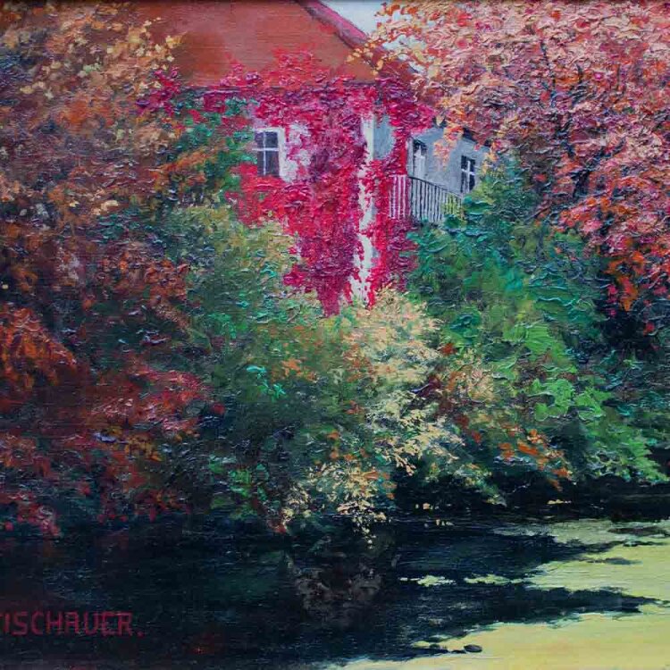 E. Reischauer - Herbst im Garten - undatiert - Öl