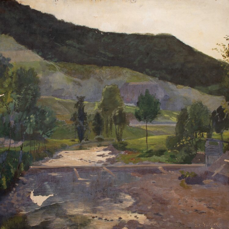 unbekannt - Flusslandschaft - 1884 - Öl auf Leinwand