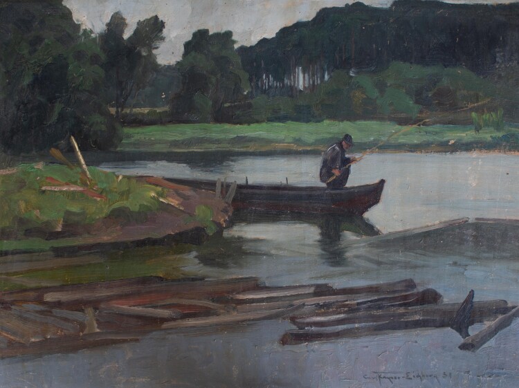 Carl Kayser-Eichberg - Angler auf dem See - 1931 - Öl