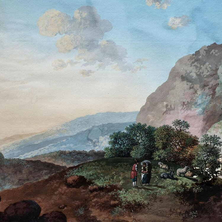 J. Böse - Zwei Landschaften - 1780 - Gouache