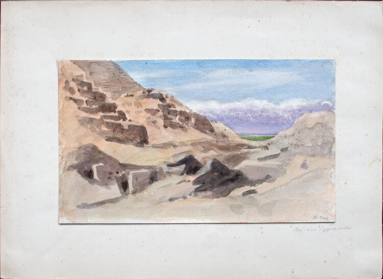 Unbekannt - Bei den Pyramiden - undatiert - Aquarell