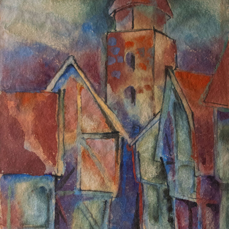 Unbekannt - Altstadt - 1948 - Aquarell