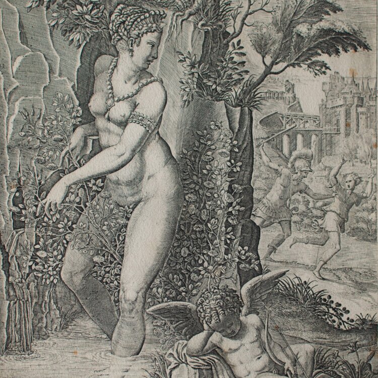 Giorgio Mantovano Ghisi - Venus und die Rose - 1556 - Kupferstich