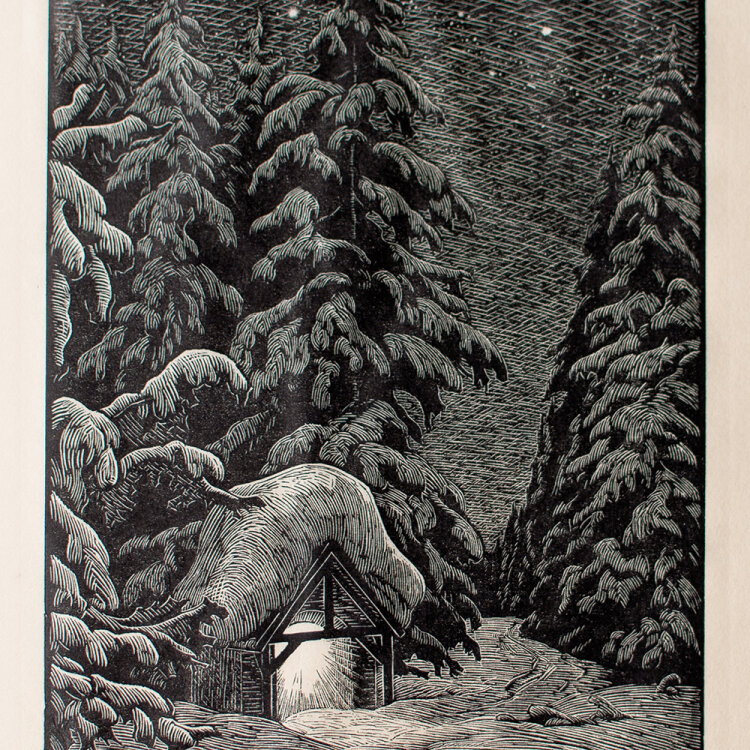 Karl Hennemann - Winternacht - 1952 - Holzschnitt