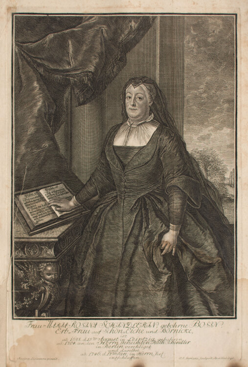 Johann Ernst Gericke nach Rosina Lisiewska - Bildnis Maria Rosina Schindler - 1746 - Kupferstich