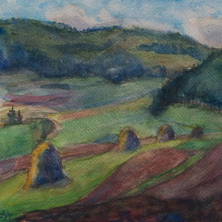 Maria von Eichel - Herbstliche Landschaft - 1950 - Aquarell