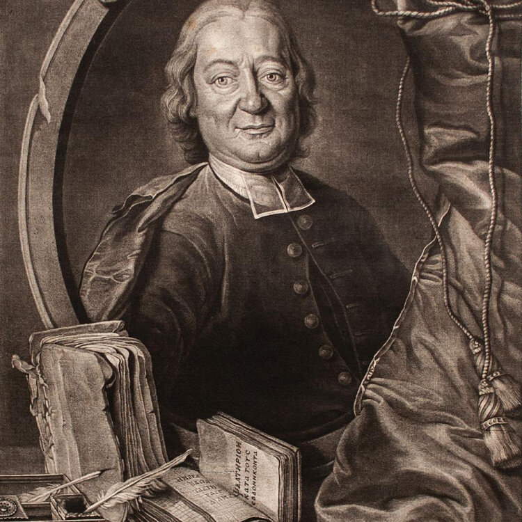 Valentin Daniel Preissler nach Johann Füssli - Bildnis Johann Jakob Breitinger - 1749 - Mezzotinto