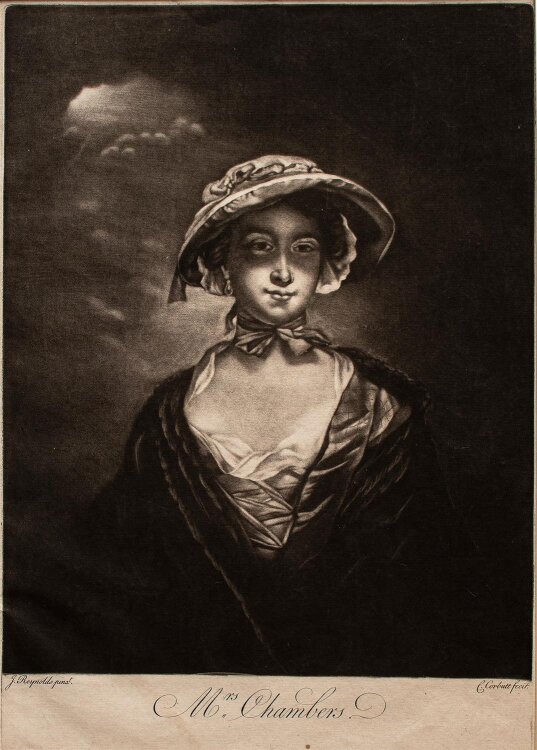 Richard Purcell nach Joshua Reynolds - Bildnis Mrs Chambers - undatiert - Mezzotinto