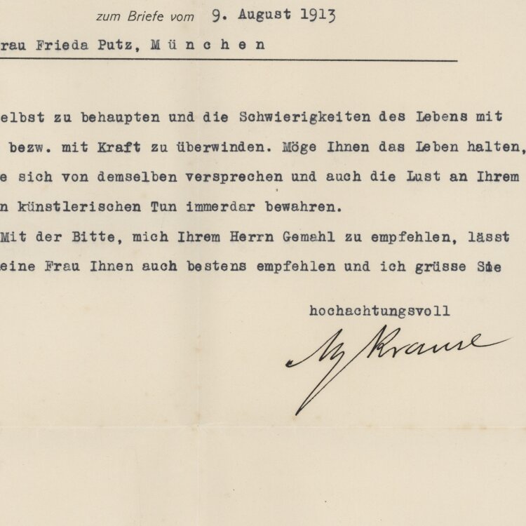 Max Krause - Brief - 09.08.1913