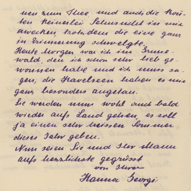 Hanna Georgi - Kondolenzbrief - 21.06.1914