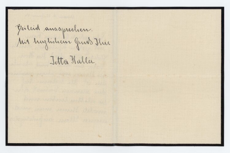 Jetta Haller - Kondolenzbrief - 22.06.1914