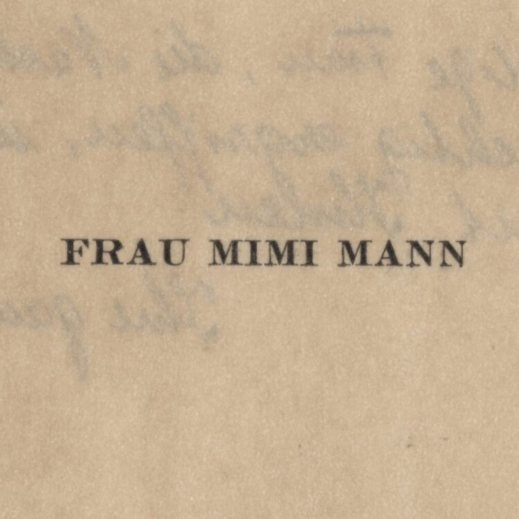 Mimi Mann - Kondolenzkarte - Sommer 1914