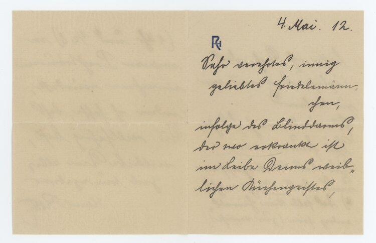 Hans Roth - Brief - 04.05.1912