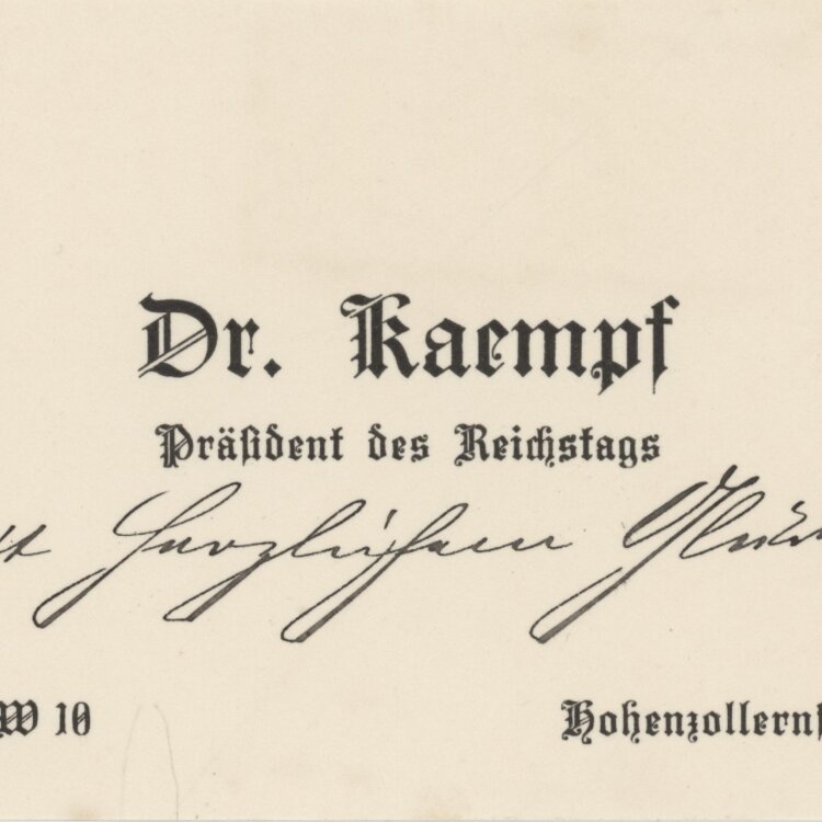 Dr. Johannes Kaempf - Glückwunschkarte - 1915