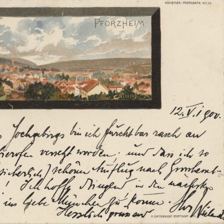 Heinrich Otto Wieland - Postkarte - 12.05.1900