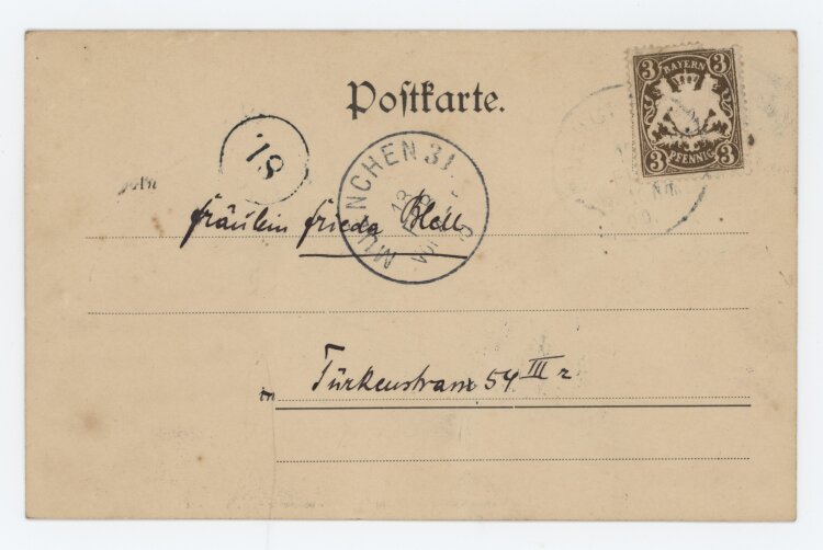 Heinrich Otto Wieland - Postkarte - 17.02.1900