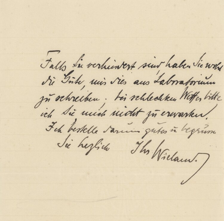 Heinrich Otto Wieland - Brief - 30.07.1900