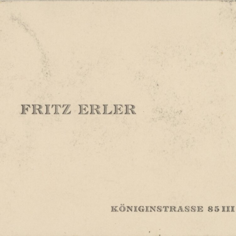 Fritz Erler - Visitenkarte - undatiert