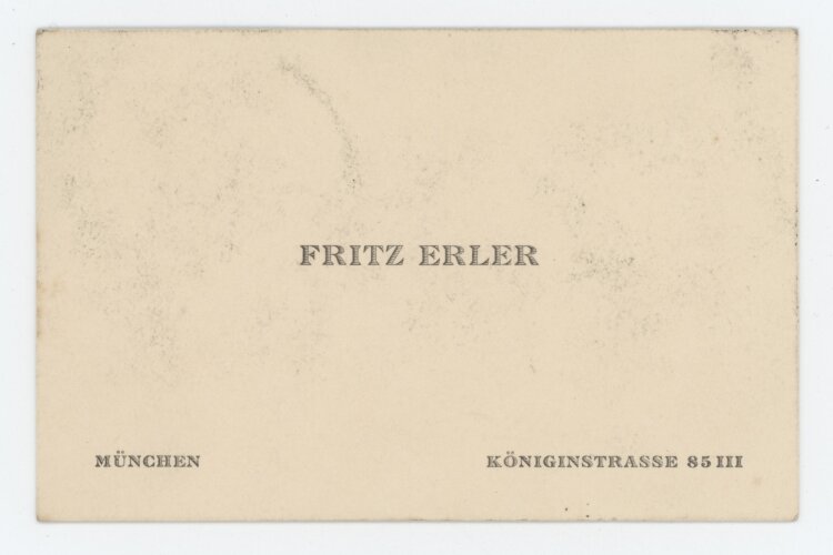 Fritz Erler - Visitenkarte - undatiert