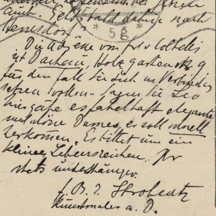 Fritz Strobentz - Postkarte - 01.08.1909