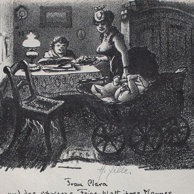 Heinrich Zille - Frau Clara - 1919 - Lithografie