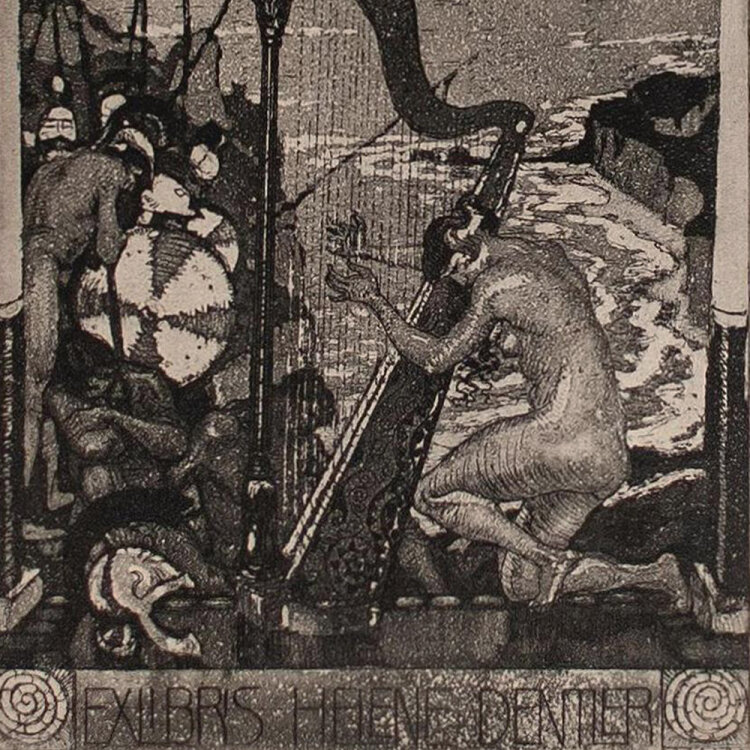 Karl Otto Speth - Exlibris Helene Dentler - 1917 - Radierung und Aquatinta