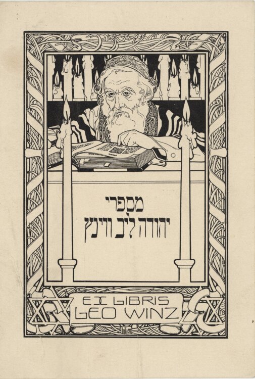 Ephraim Moses Lilien - Exlibris Leo Winz - undatiert - Lithografie